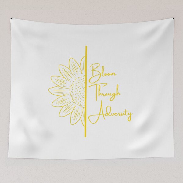 Item preview, Bloom Through Adversity - Half Sunflower (Yellow) designed and sold by T-WoodCreations.