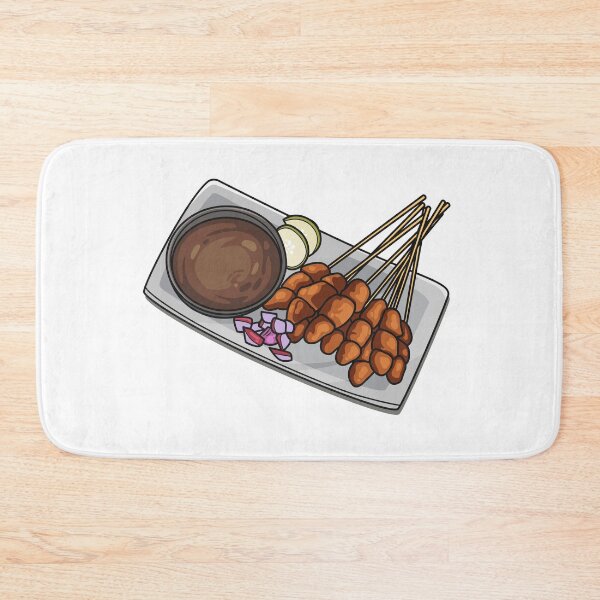 Item preview, Satay cartoon illustration designed and sold by Misscartoon.