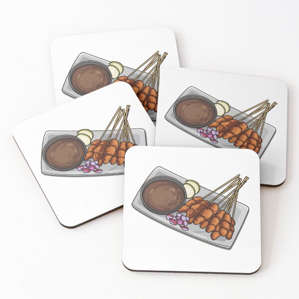 Item preview, Satay cartoon illustration designed and sold by Misscartoon.