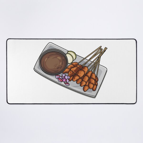 Item preview, Satay cartoon illustration designed and sold by Misscartoon.