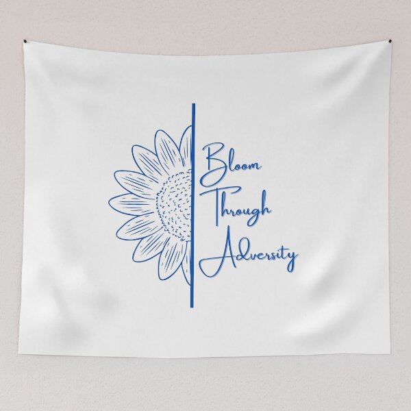 Item preview, Bloom Through Adversity - Half Sunflower (Blue) designed and sold by T-WoodCreations.