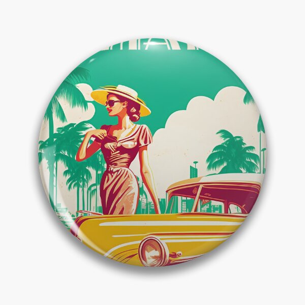 Item preview, Miami Woman Vintage Travel Art Poster designed and sold by OldTravelArt.