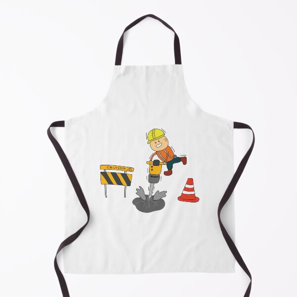 Item preview, Kids drawing of funny construction worker drilling road with jack hammer designed and sold by wordspotrayal.