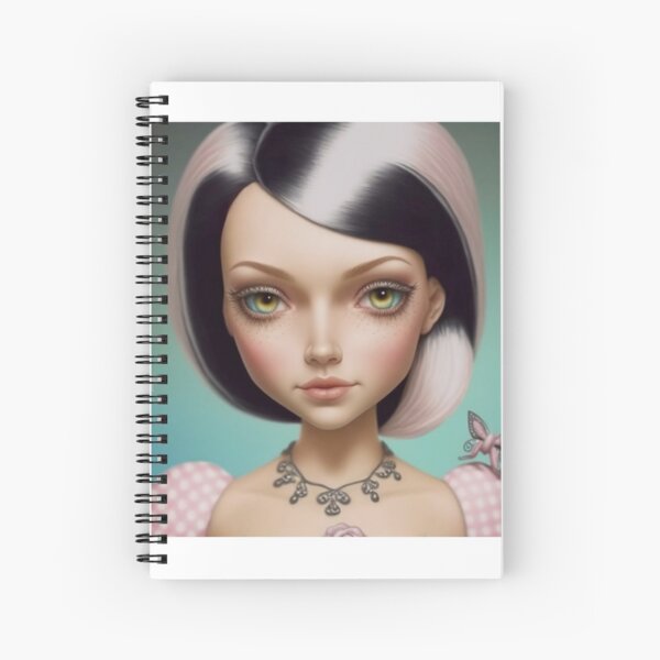 Tattoo girl pink hair Spiral Notebook