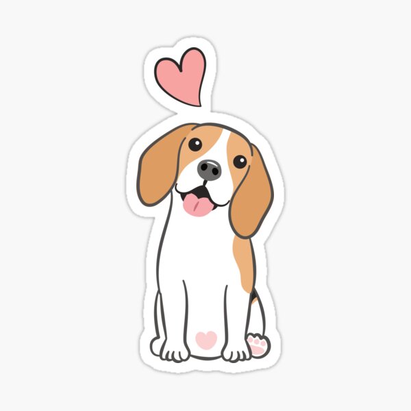 Love Beagle - Tricolor 3 Sticker for Sale by Lulupainting