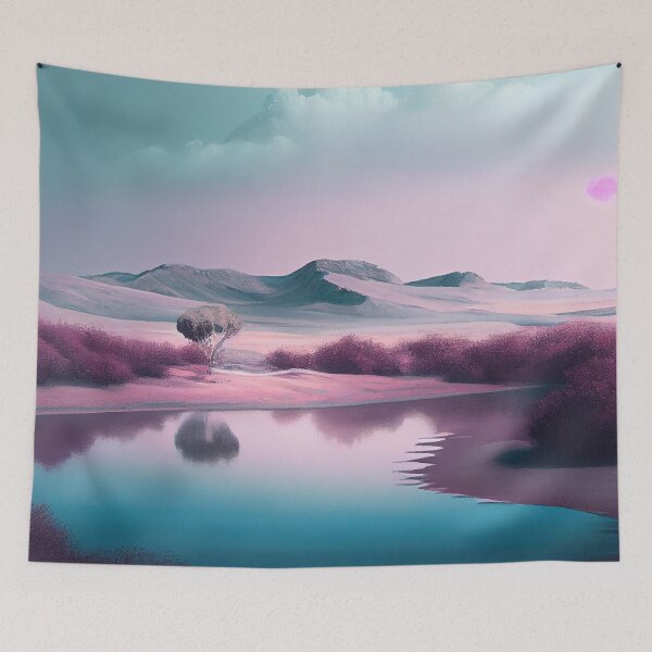 Item preview, Minimalist Pastel Oasis: Landscape" designed and sold by Colourpixels.
