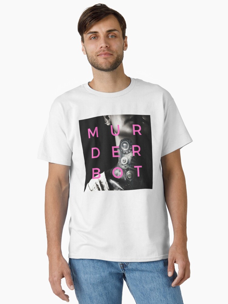 Thumbnail 1 of 7, Classic T-Shirt, Murderbot is Love (pink) designed and sold by EldritchArtsUSs.
