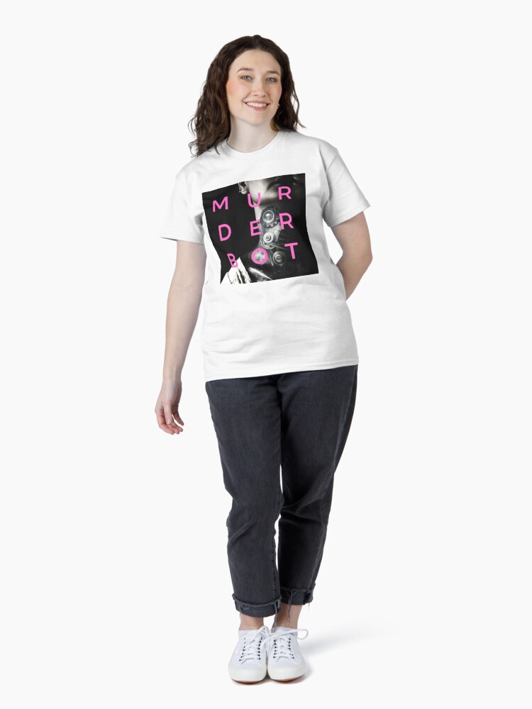 Thumbnail 4 of 7, Classic T-Shirt, Murderbot is Love (pink) designed and sold by EldritchArtsUSs.