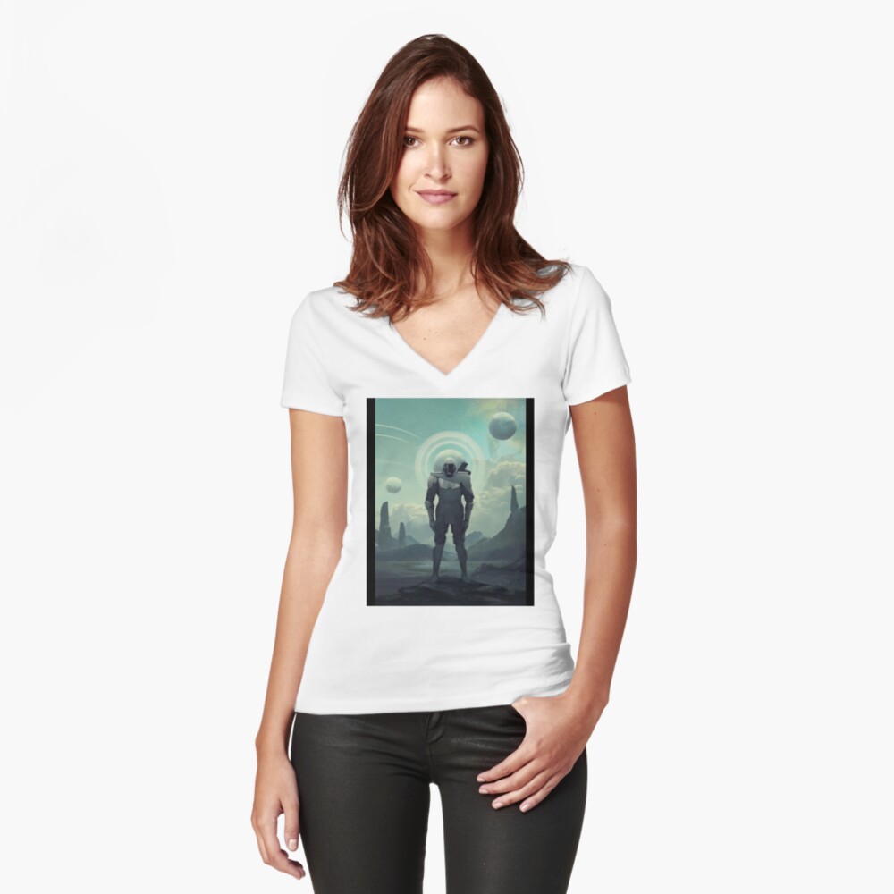 Item preview, Fitted V-Neck T-Shirt designed and sold by EldritchArtsUSs.