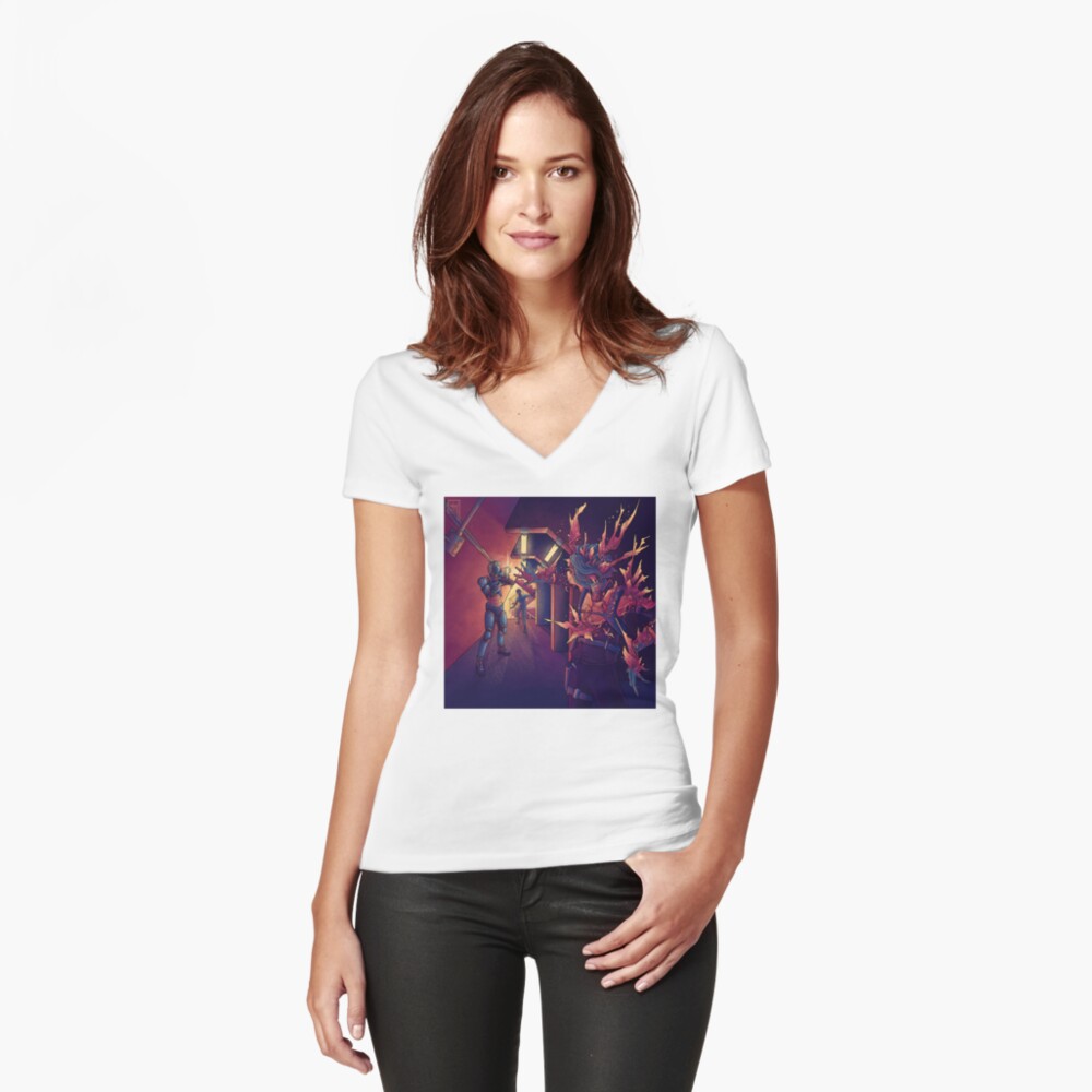 Item preview, Fitted V-Neck T-Shirt designed and sold by EldritchArtsUSs.