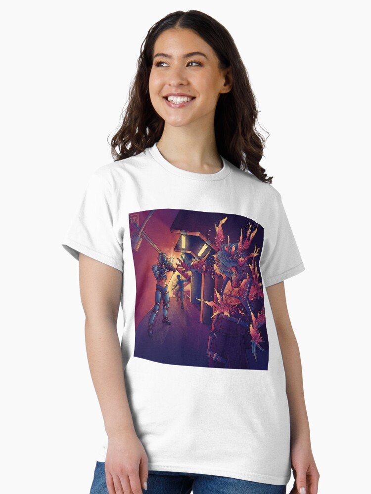 Thumbnail 2 of 7, Classic T-Shirt, Network Effect Rescue Scene designed and sold by EldritchArtsUSs.