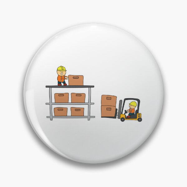 Item preview, Kids drawing of Warehouse workers loading and arranging boxes with forklift truck designed and sold by wordspotrayal.