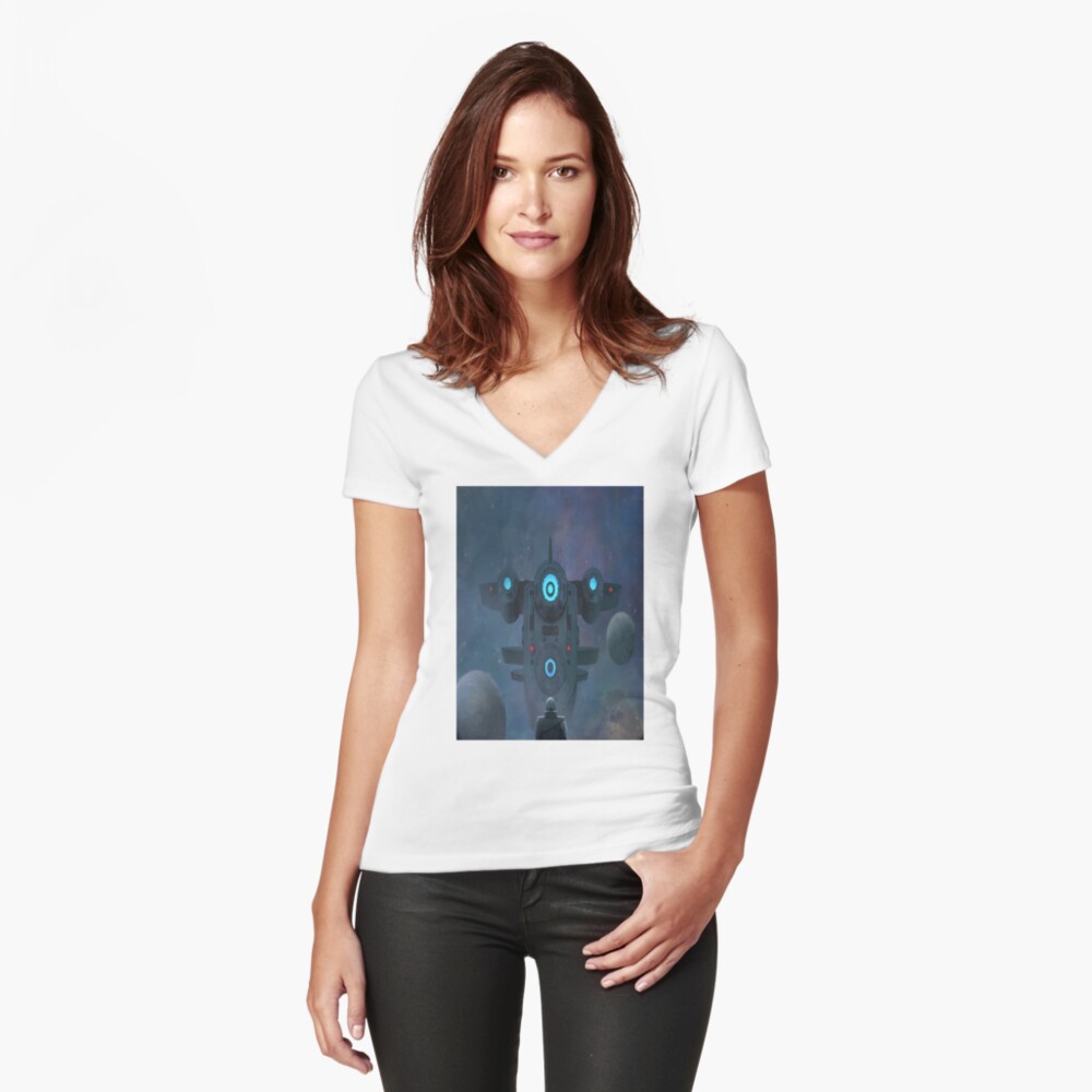 Item preview, Fitted V-Neck T-Shirt designed and sold by EldritchArtsUSs.