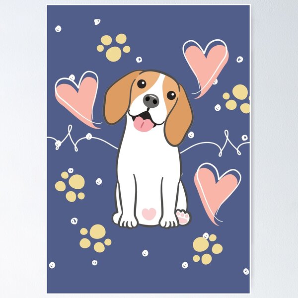 Item preview, Love Beagle - Red White designed and sold by Lulupainting.