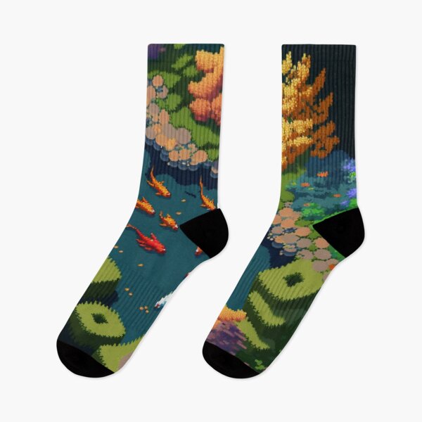 Item preview, Pixel Art Japanese Koi Pond "Sharon" designed and sold by SilverAndGolden.
