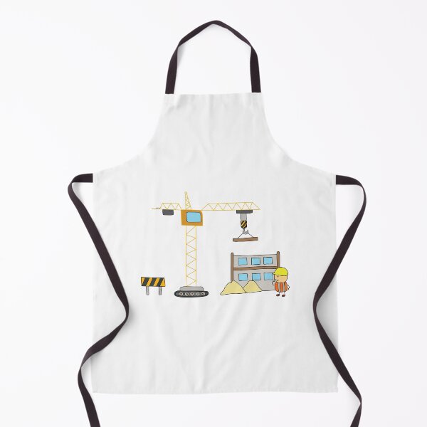 Item preview, Kids drawing of building construction scene with worker and tower crane designed and sold by wordspotrayal.