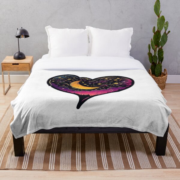 Aperçu de l'œuvre Heart Shaped Starry Night, Vivid Colorful Design, Unique Gift For Him, For Her, Abstract Valentines Anniversary Present créée et vendue par MorphicPrints.
