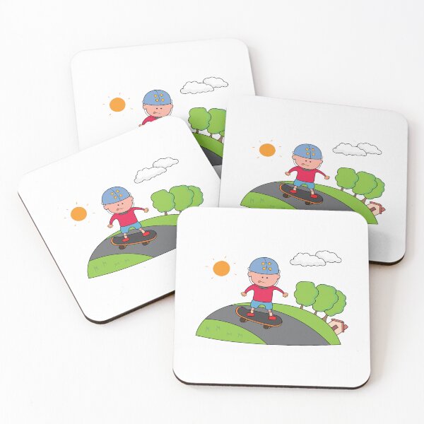 Item preview, Kids drawing of little boy playing skateboard designed and sold by wordspotrayal.
