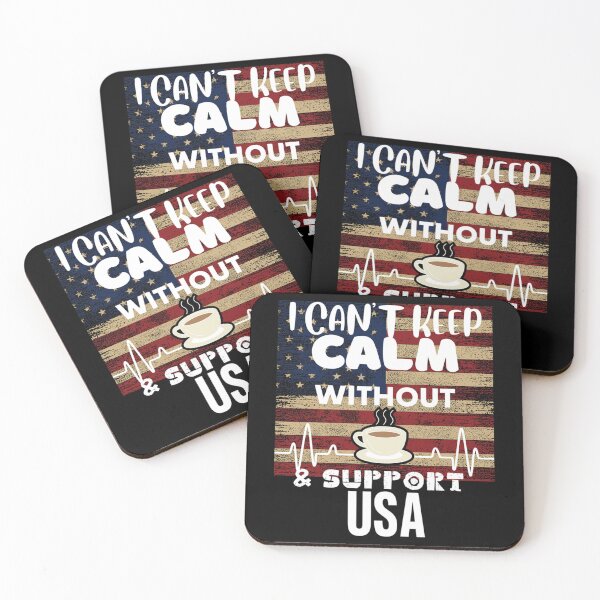 Artikelvorschau, ICH KANN NICHT RUHE BEHALTEN UND USA OHNE KAFFEE UNTERSTÜTZEN - FLAGGE USA - RUHE BEHALTEN UND USA UNTERSTÜTZEN entworfen und verkauft von UKCoinsShopp.