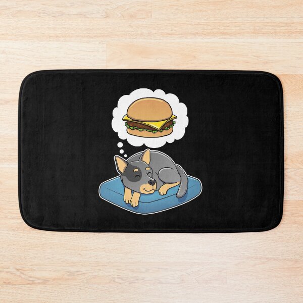 Item preview, Australian Cattle Dog dreaming about Cheeseburgers designed and sold by DoggieDelights.