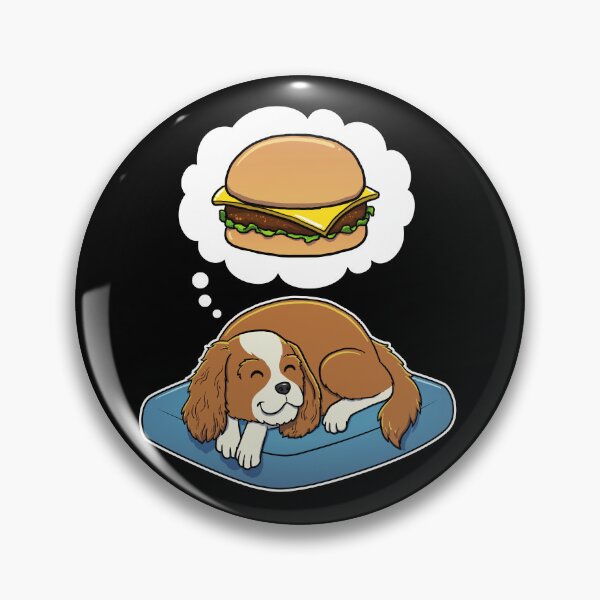 Artikelvorschau, Cavalier King Charles Spaniel dreaming about Cheeseburgers entworfen und verkauft von DoggieDelights.