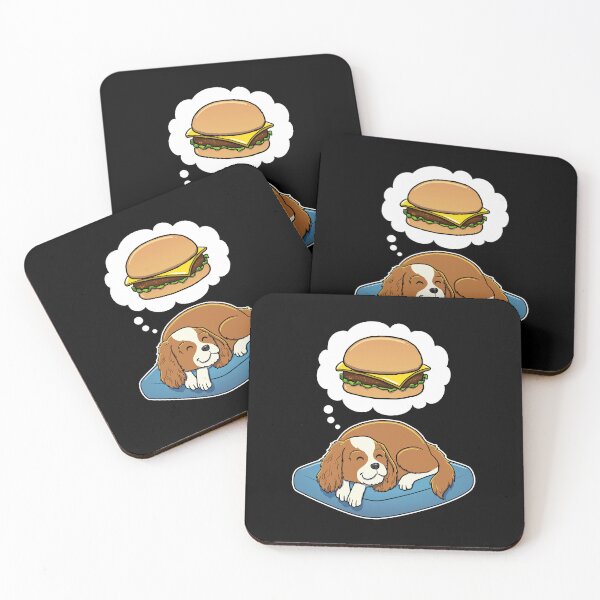 Item preview, Cavalier King Charles Spaniel dreaming about Cheeseburgers designed and sold by DoggieDelights.