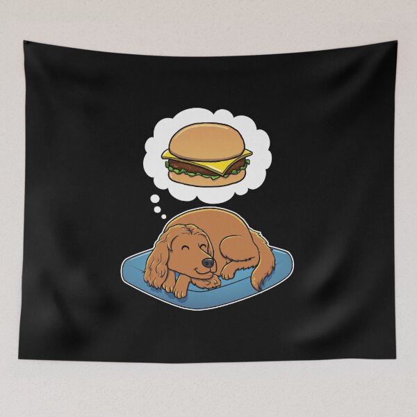 Item preview, English Cocker Spaniel dreaming about Cheeseburgers designed and sold by DoggieDelights.