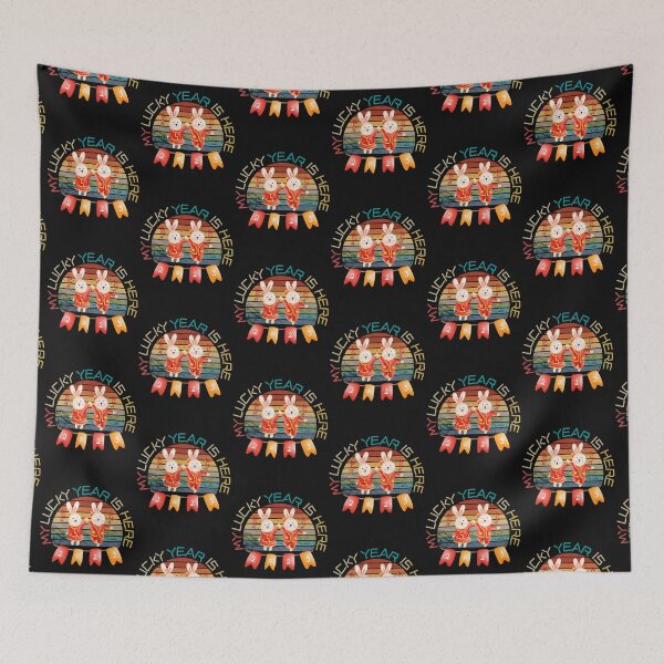 Item preview,  MY LUCKY YEAR IS HERE , YEAR OF THE RABBIT 2023, HAPPY CHINESE RABBIT designed and sold by DanaMire.