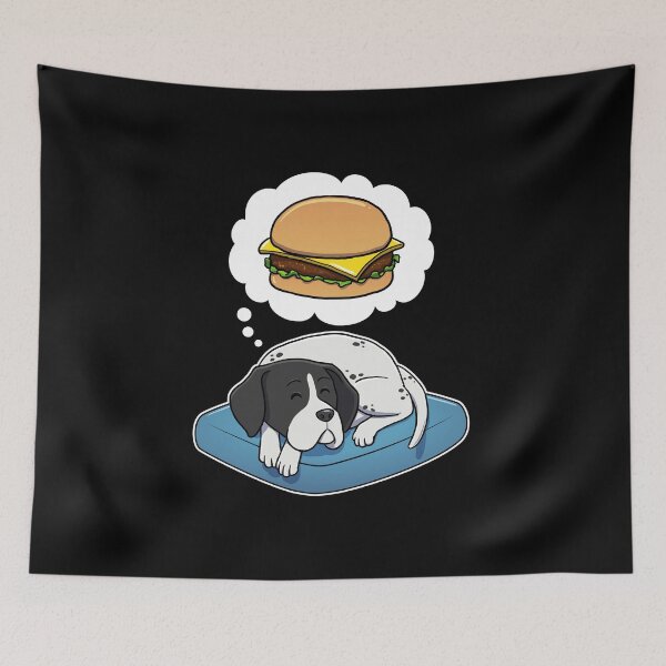 Item preview, English Pointer dreaming about Cheeseburgers designed and sold by DoggieDelights.