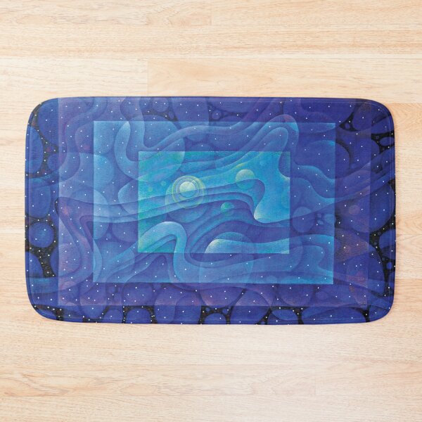 Item preview, Abstract art — Acrylic painting created with cold tone colors of a starry night sky, mysterious galaxy, ocean and etc. designed and sold by 3GensPainters.