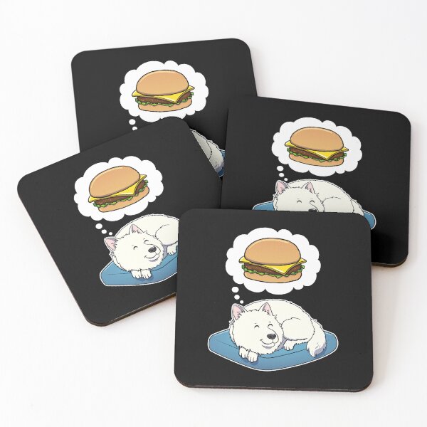 Item preview, Samoyed dreaming about Cheeseburgers designed and sold by DoggieDelights.
