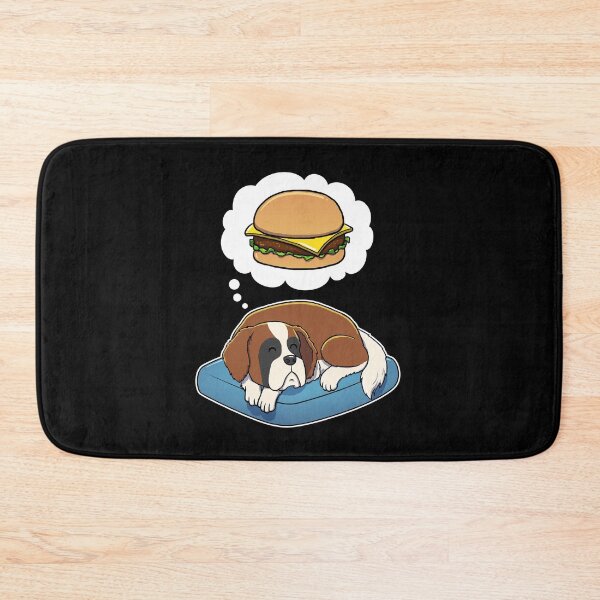 Artikelvorschau, St Bernard dreaming about Cheeseburgers entworfen und verkauft von DoggieDelights.