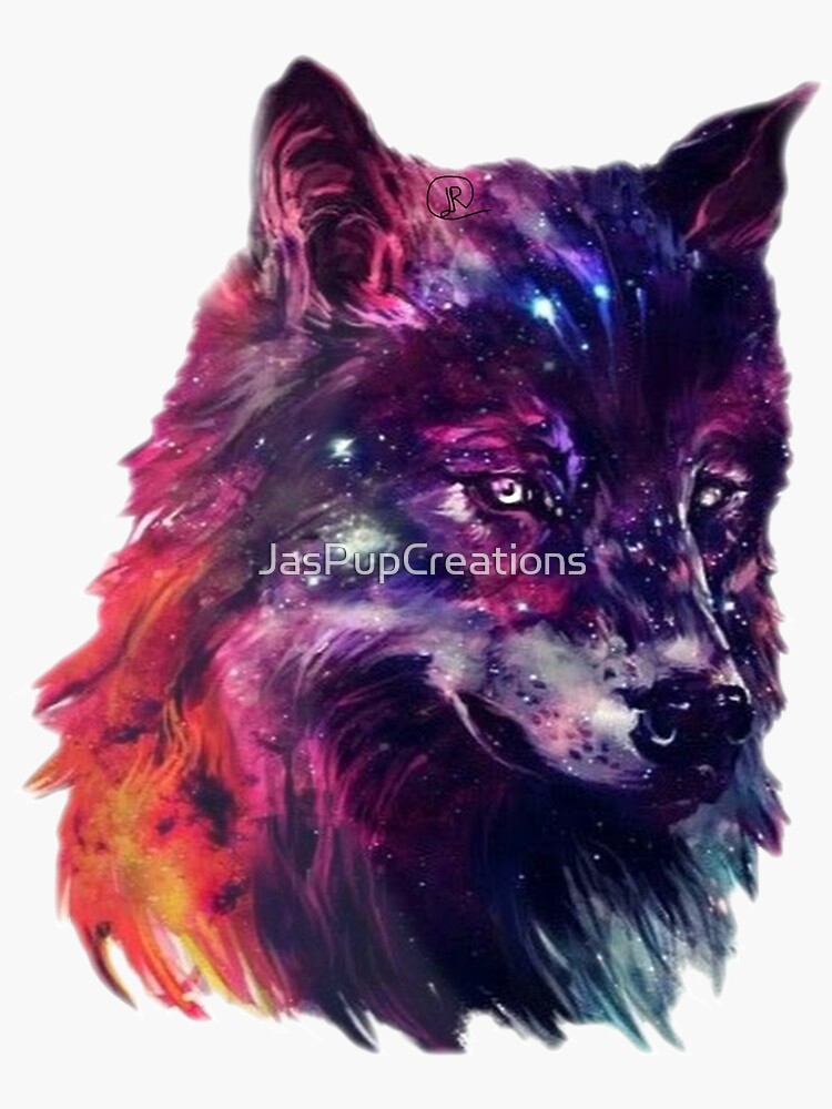 "Galaxy Wolf" Sticker for Sale by JasPupCreations Redbubble