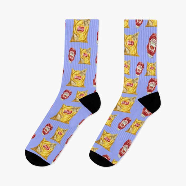 Item preview, potato chips and tomato ketchup pattern designed and sold by diaricesalt.