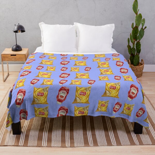Item preview, potato chips and tomato ketchup pattern designed and sold by diaricesalt.