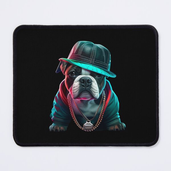 Item preview, Gangster American Staffordshire Terrier  Black Nose With Boss Hat And Jacket, Gold And Silver Necklace Dog  designed and sold by adembulut.