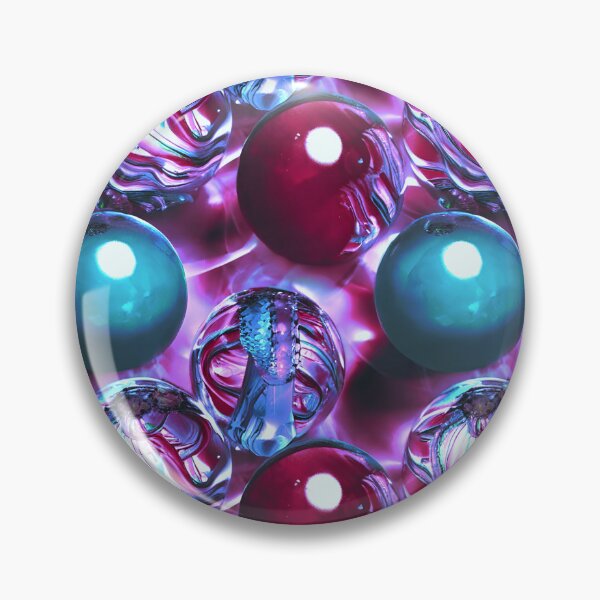 Item preview, Marvelous Marbles - Viva Magenta Teal & Purple Art Glass Inspired Seamless Psychedelic Spheres designed and sold by BadassBazaar.