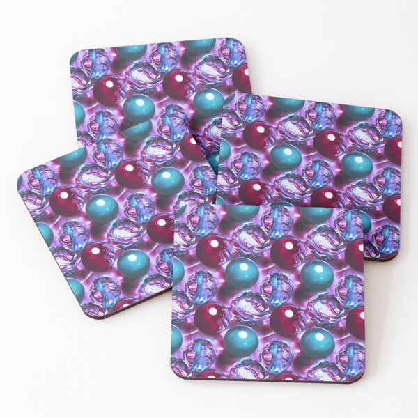 Item preview, Marvelous Marbles - Viva Magenta Teal & Purple Art Glass Inspired Seamless Psychedelic Spheres designed and sold by BadassBazaar.