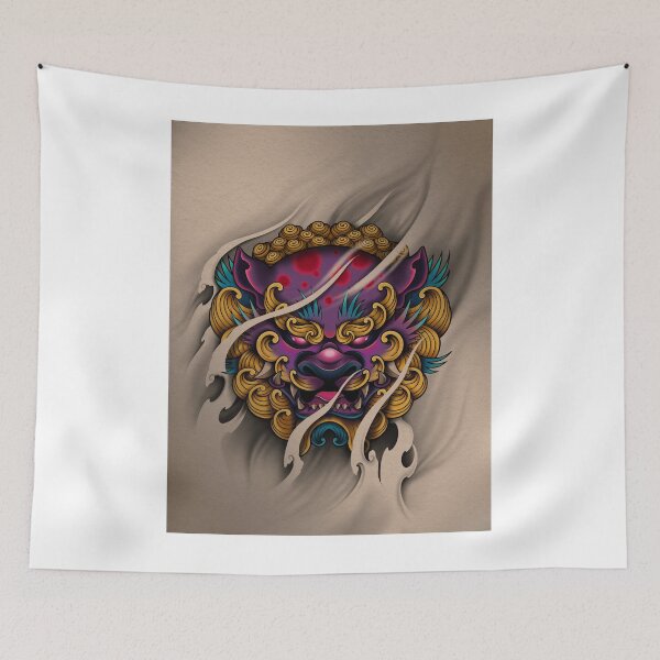 Item preview, Japanese Foo dog tattoo design designed and sold by jammysam1680.