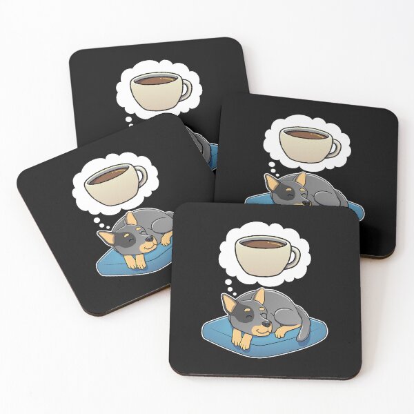 Item preview, Australian Cattle Dog dreaming about Coffee designed and sold by DoggieDelights.