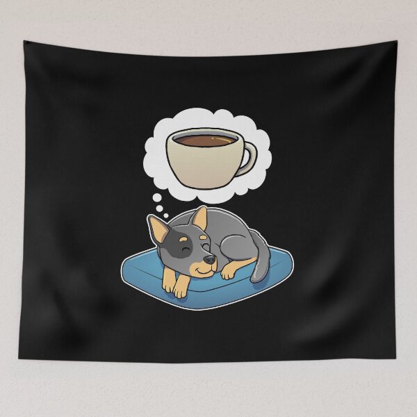 Item preview, Australian Cattle Dog dreaming about Coffee designed and sold by DoggieDelights.