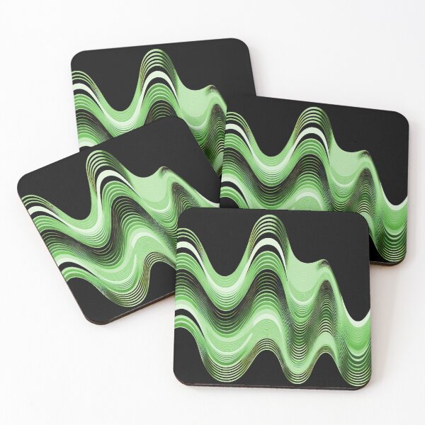 Item preview, Groovy Sine Waves in Emerald designed and sold by Patternifico.