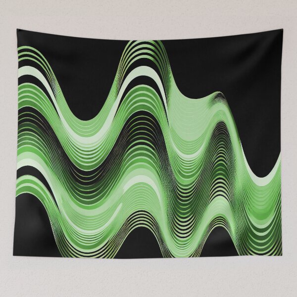 Item preview, Groovy Sine Waves in Emerald designed and sold by Patternifico.