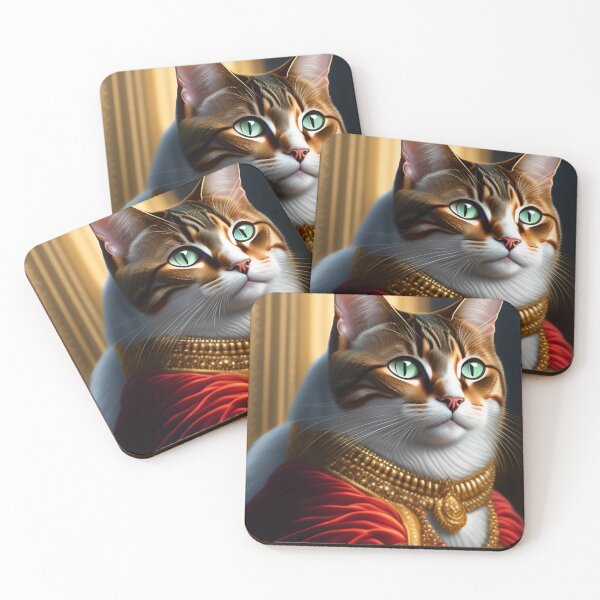 Item preview, Cat king portrait in a royal dress and royal jewelry 4 designed and sold by vishalraifx.