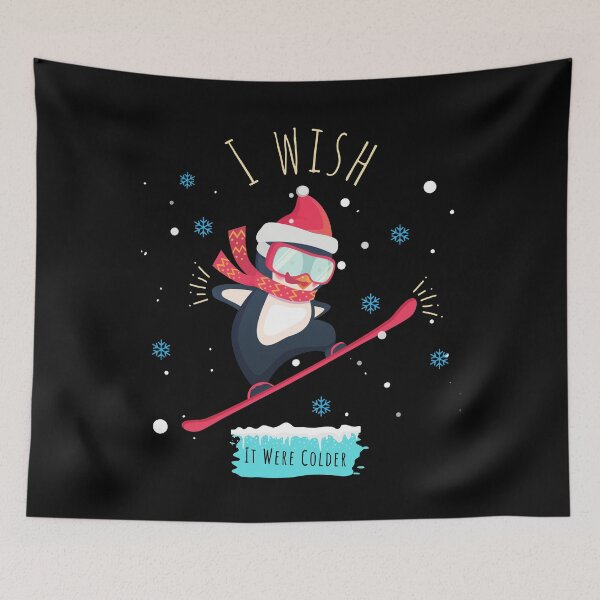 Item preview, I Wish It Were Colder Funny Cold Days Snow Penguins Ski designed and sold by CoolCreative.