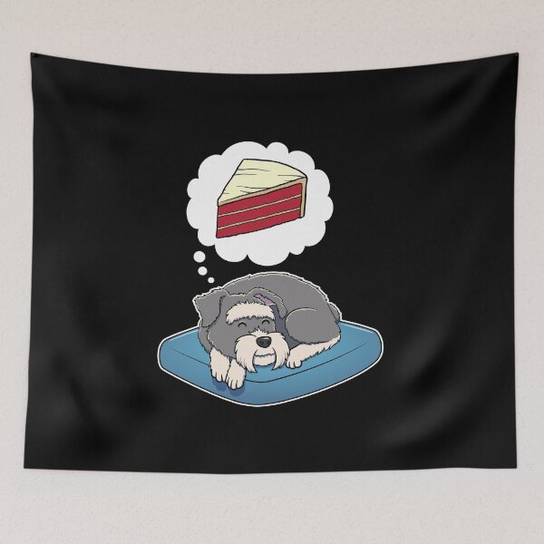 Item preview, Miniature Schnauzer dreaming about Red Velvet Cake designed and sold by DoggieDelights.