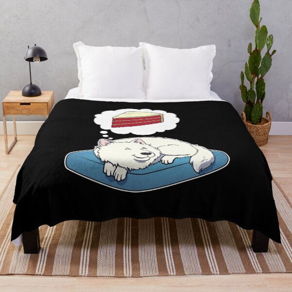 Item preview, Samoyed dreaming about Red Velvet Cake designed and sold by DoggieDelights.