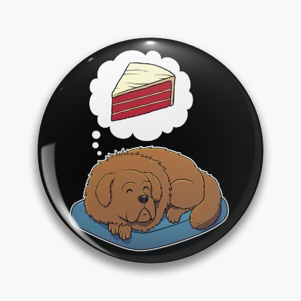 Item preview, Tibetan Mastiff dreaming about Red Velvet Cake designed and sold by DoggieDelights.