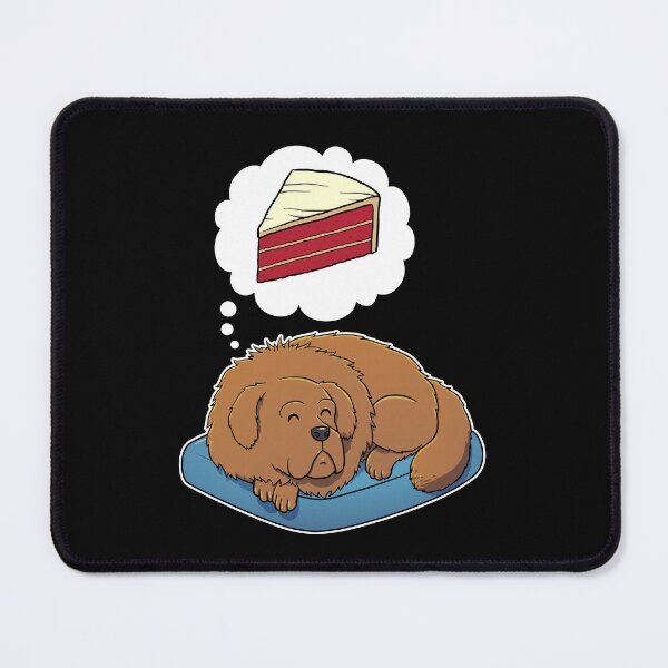 Item preview, Tibetan Mastiff dreaming about Red Velvet Cake designed and sold by DoggieDelights.