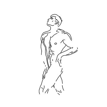 Nude guy. Line art Sticker by Iuri_Boysart